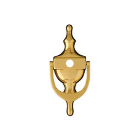 UAP Victorian Urn Door Knocker - Spy Hole - 6-inch - PVD Gold