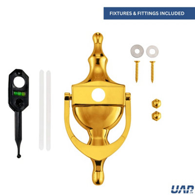 Zinc Alloy Door Knocker With Peephole - 6 Inch Double Crown Design, 180° View For Wood Doors