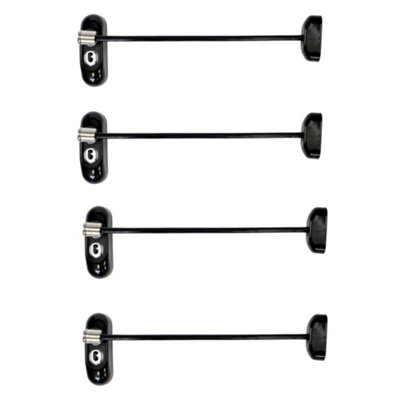 UAP Window Restrictor with Key - Window Safety Locks - 20cm Cable - All Types of Windows - 4 Locks - Black