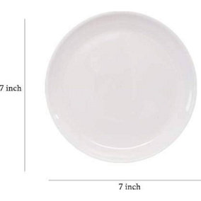 UDL Exquzit Plastic Plain Party Plates (Pack of 25) White (One Size)