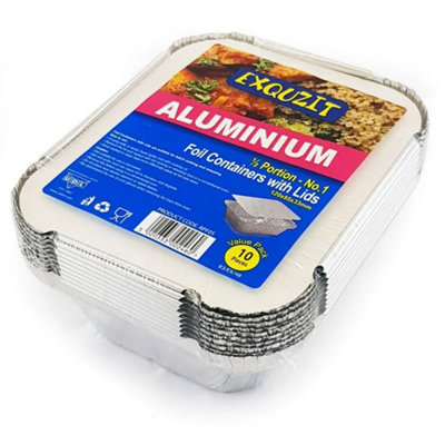 UDL Foil Disposable Container (Pack of 6) Silver (One Size)