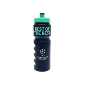 UEFA Champions League Best of the Best Crest Plastic Water Bottle Navy/Green (One Size)