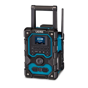 UEME 16W Rugged DAB/DAB+ FM Jobsite Wireless Bluetooth Radio With Built In Rechargeable 8000mAh Battery (Blue)