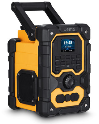 UEME 16W Rugged Jobsite DAB / DAB+ Radio with Bluetooth, Built In Rechargeable Battery, USB Phone Charger + SmartPhone Storage