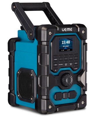 UEME 16W Rugged Jobsite DAB / DAB+ Radio with Bluetooth, Built In Rechargeable Battery, USB Phone Charger + SmartPhone Storage