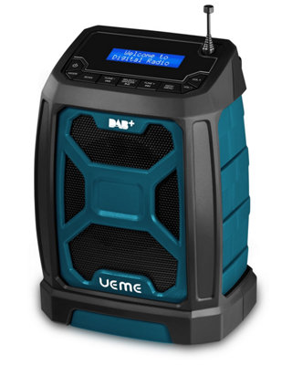 Ueme 5W Job Site Rugged DAB/DAB+ FM Radio with Bluetooth and 2600mAh built in rechargeable battery. (Blue/Black)