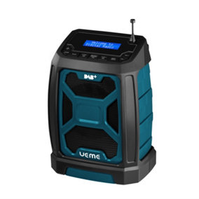 Ueme 5W Job Site Rugged DAB/DAB+ FM Radio with Bluetooth and 2600mAh built in rechargeable battery. (Blue/Black)
