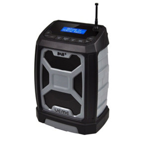 Ueme 5W Job Site Rugged DAB/DAB+ FM Radio with Bluetooth and 2600mAh built in rechargeable battery. (Grey/Black)