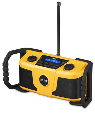 UEME 5W Rugged DAB / DAB+ Portable Radio with Built in Rechargeable Battery Bluetooth & Mains Adaptor Perfect for DIYers