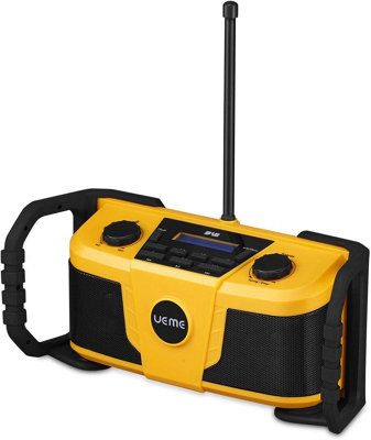 UEME 5W Rugged Job Site DAB / DAB+ Digital Radio With Bluetooth and Mains Adaptor (Yellow/Black)