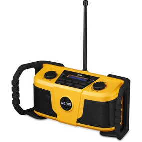 UEME 5W Rugged Job Site DAB / DAB+ Digital Radio With Bluetooth and Mains Adaptor (Yellow/Black)