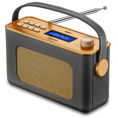 UEME Digital DAB / DAB+ Radio with Rechargeable Battery and Bluetooth (Charcoal Grey)