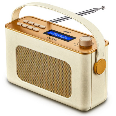 UEME Digital DAB / DAB+ Radio with Rechargeable Battery and Bluetooth (Cream)