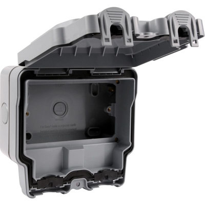 UEP WEATHERPROOF GREY 2G 13A SWITCHED SOCKET IP66