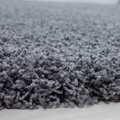 UETIAN Luxurious Shaggy Rugs Soft Extra Thick Area Rugs Heavy 5cm Dense Pile for Living Room Bedroom Hallway (Dark Grey 60 x 110)