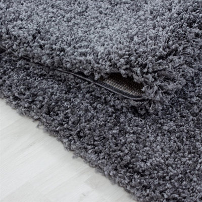 UETIAN Luxurious Shaggy Rugs Soft Extra Thick Area Rugs Heavy 5cm Dense Pile for Living Room Bedroom Hallway (Dark Grey 60 x 110)