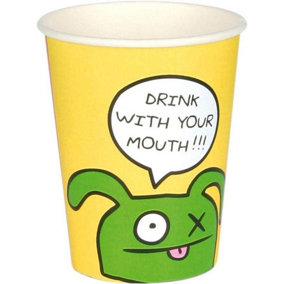 Ugly Dolls Drink With Your Mouth Disposable Cup (Pack of 8) Yellow/Green/White (One Size)