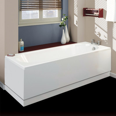 Buy UK Bathrooms 1600mm White Gloss Rigid Waterproof Front Bath Panel DIY at B&Q