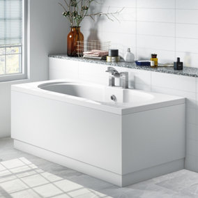 UK Bathrooms 800mm White Gloss Rigid Waterproof End Bath Panel