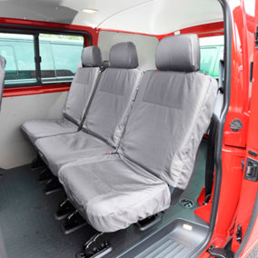 UK Custom Covers 2nd Row 3X Single Tailored Seat Covers - To Fit VW Transporter T5/T5.1/T6/T6.1 2003-2015