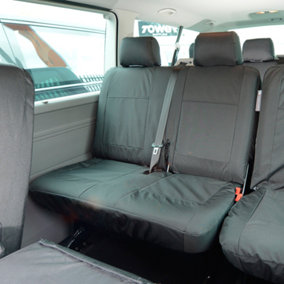 UK Custom Covers 2nd Row Double Seat Covers - To Fit VW Transporter T6/T6.1 2015 Onwards