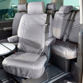 UK Custom Covers 2nd Row Seat Cover (Left Side Seat) - To Fit VW Transporter T5/T5.1 Caravelle (2003-2015) Grey