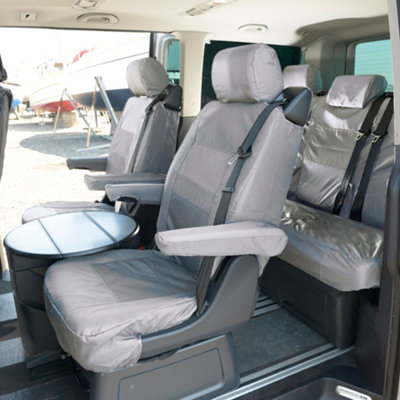 UK Custom Covers 2nd Row Seat Cover (Left Side Seat) - To Fit VW Transporter T5/T5.1 Caravelle (2003-2015) Grey