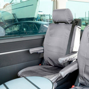 UK Custom Covers 2nd Row Seat Cover (Right Seat) - To Fit VW Transporter T5/T5.1 Caravelle (2003-2015) Grey