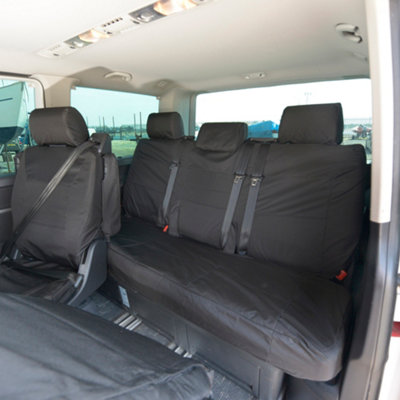 UK Custom Covers 3rd Row Rear Bench Seat Covers - To Fit VW Transporter T6/T6.1 Caravelle 2015 Onwards - 6