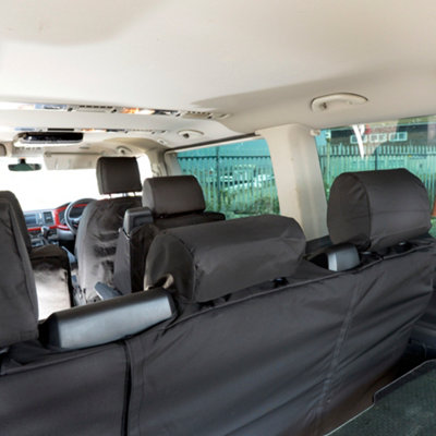 UK Custom Covers 3rd Row Rear Bench Seat Covers - To Fit VW Transporter T6/T6.1 Caravelle 2015 Onwards - 4