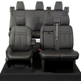 UK Custom Covers Block Stitch Leatherette Front and Rear Seat Covers - To Fit Ford Tourneo Custom 2013-2023
