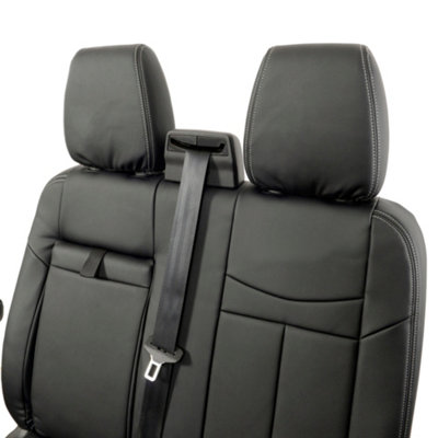 UK Custom Covers Block Stitch Leatherette Front Seat Covers - To Fit Ford Transit Custom Trail 2020-2023 - 5