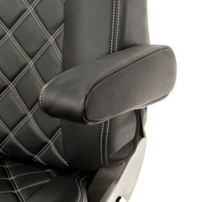 UK Custom Covers Double Diamond Bentley Stitch Leatherette Front Seat Covers - To Fit Ford Transit Custom Trend 2013-2023 - 6