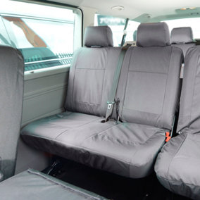 UK Custom Covers Double Rear Seat Cover - To Fit VW Transporter T6/T6.1 Kombi 2015 Onwards