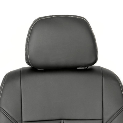 Custom Fit Mercedes Sprinter Front Seat Covers - Black Leatherette With Armrest (2018+)