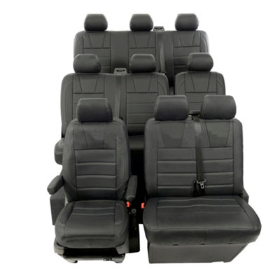 UK Custom Covers Leatherette All Seat Covers - To VW Transporter T6/T6.1 Sportline Shuttle (2015 Onwards)