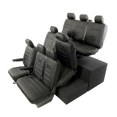 UK Custom Covers Leatherette All Seat Covers - To VW Transporter T6/T6.1 Sportline Shuttle (2015 Onwards)