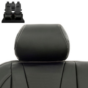 UK Custom Covers Leatherette Front and Rear Seat Covers - To Fit VW Transporter T6/T6.1 Sportline Kombi (2015 Onwards)