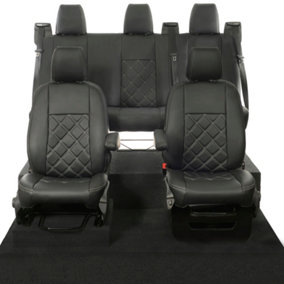 UK Custom Covers Leatherette Front & Rear Seat Covers - To Fit Ford Transit Custom PHEV 2019-2023