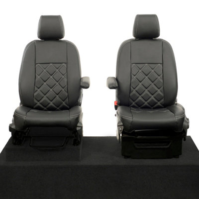 UK Custom Covers Leatherette Front Seat Covers (Single/Single) - To Fit Ford Transit Custom Leader 2013-2023