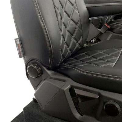UK Custom Covers Leatherette Front Seat Covers (Single/Single) - To Fit Ford Transit Tourneo Custom 2013-2023
