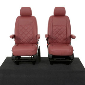 UK Custom Covers Leatherette Front Seat Covers (Single/Single) - To Fit VW Transporter T5/T5.1 Kombi (2003-2015)