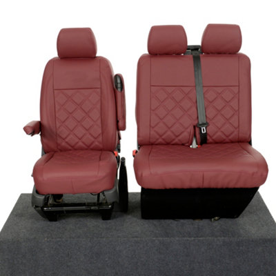 VW T5 Transporter Tailored Leatherette Black Seat Covers, YEAR: (2003-2015