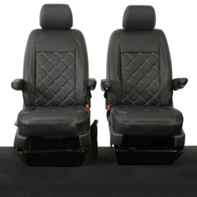 UK Custom Covers Leatherette Front Seat Covers - To Fit VW Transporter T5/T5.1 2003-2015