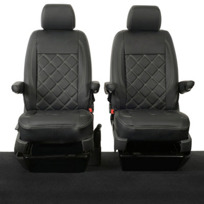 UK Custom Covers Leatherette Front Seat Covers - To Fit VW Transporter T5 T5.1 2003-2015