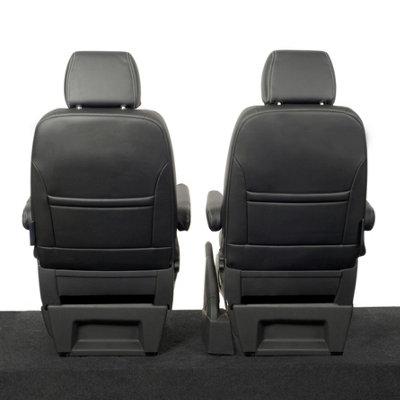 thumbnail image 2 of Renault Trafic Sport Business+ 2014+ Leatherette Front Seat Covers – Black UK Custom Covers 2 of 3