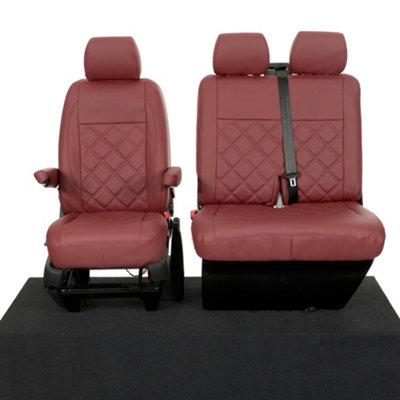 UK Custom Covers Leatherette Front Seat Covers - To Fit VW Transporter T6/T6.1 (2015 Onwards)