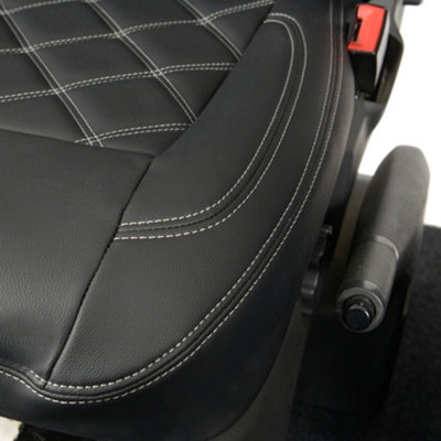UK Custom Covers Leatherette Front Seat Covers - To Fit VW Transporter T6/T6.1 2015 Onwards - 3
