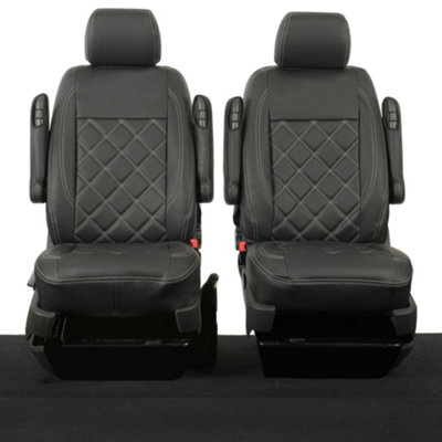 UK Custom Covers Leatherette Front Seat Covers - To Fit VW Transporter T6/T6.1 2015 Onwards - 8