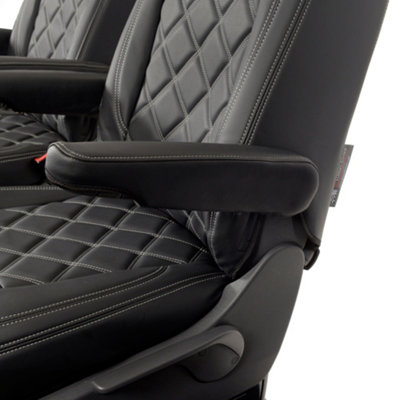 UK Custom Covers Leatherette Front Seat Covers - To Fit VW Transporter T6/T6.1 2015 Onwards - 9